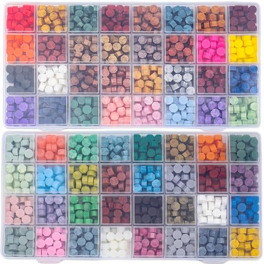 1664 Pieces Wax Seal Beads, Mixed Octagon Sealingwax Bead by ONWINPOR