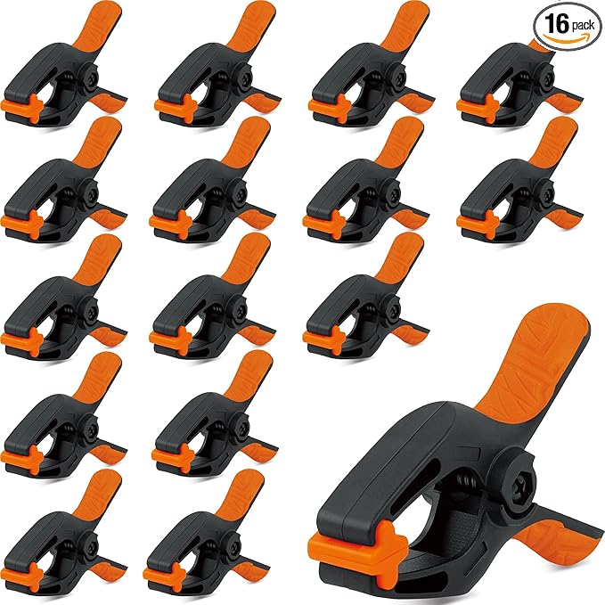 HORUSDY 16-Pack Spring Clamps Heavy Duty, 3-inch Mini Clamps for Crafts with 1-5/8 Inch Jaw Opening for DIY, Gluing, Clamping and Securing