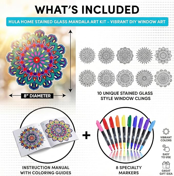 Hula Home Stained Glass Mandala Art Kit - Image 3