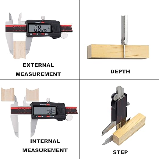 VINCA Digital Caliper Set, DCLA-01 6"/150mm Digital Caliper, 10ft Tape Measure, Digital Level, 63 in 1 Screwdriver Set, 6" Ruler