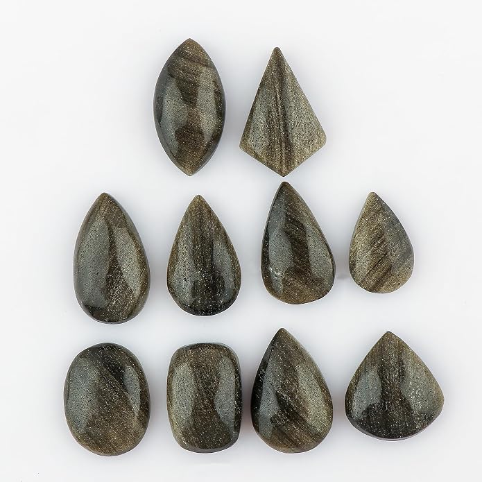 10pcs, Natural Gemstone Cabochon, Wholesale Assorted Flatback Crystals - Image 2