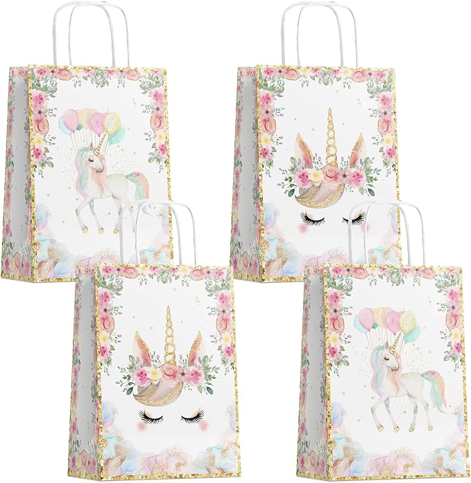 24 Pack Unicorn Party Favor Bags, Unicorn Gift Bags by Unknown