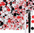 ASTARON 50g Mix Flatback Rhinestones Half Pearls by ASTARON