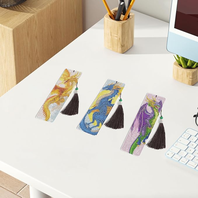 6 Pcs Dragon Diamond Art Bookmarks - Image 6