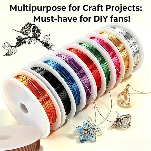10 Rolls 24 Gauge Copper Jewelry Wire Kit Non-Tarnish - Image 5