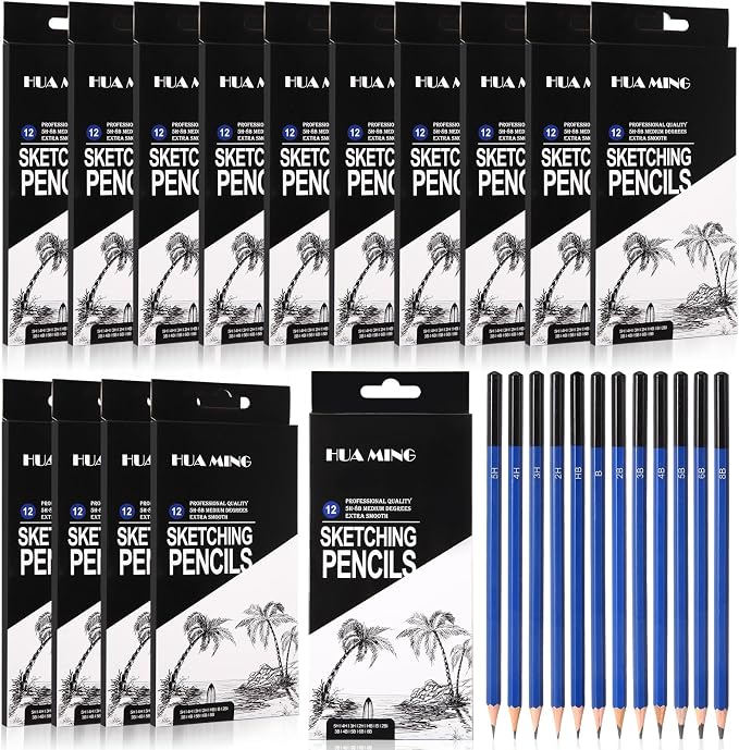 Humyoun 120 Pcs Graphite Sketch Pencil Set, Professional Drawing Sketching by Humyoun