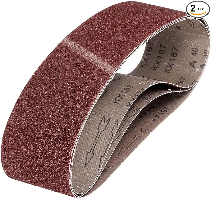 HARFINGTON 6 x 48 Inch Sanding Belts, 2 Pcs 40 Grits Aluminum Oxide Abrasive Belt Sander File Belt for Woodworking, Metal Polishing, Knife Sharpener