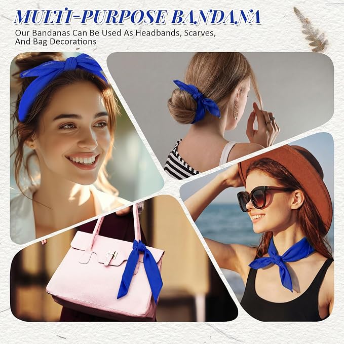 Suhine 100% Cotton Solid Bandanas Blank Bandanas Multifunctional Headband Scarf - Image 4