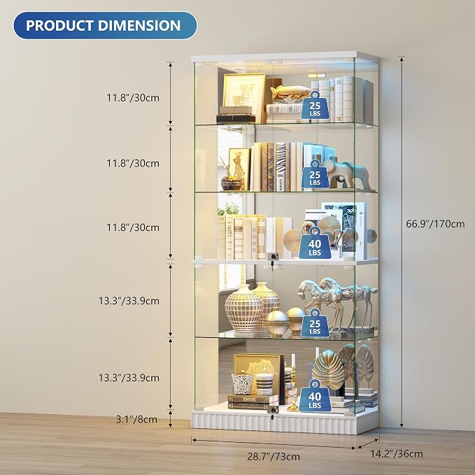 Glass Display Cabinet with RGB Lights - Image 6