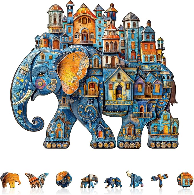 House Elephant Puzzles Adults Gifts by Jollitot
