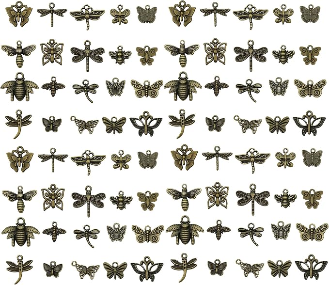 WOCRAFT 60pcs Antique Bronze Butterfly Charms Bracelet Charms by WOCRAFT