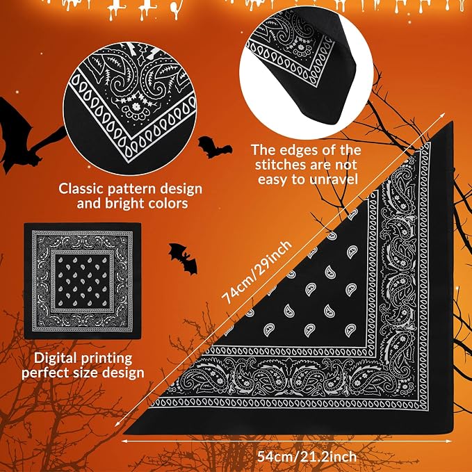 100 Pack Bandanas Unisex Paisley Bandanas Bulk Multi Purpose Cowboy Head Wrap - Image 3