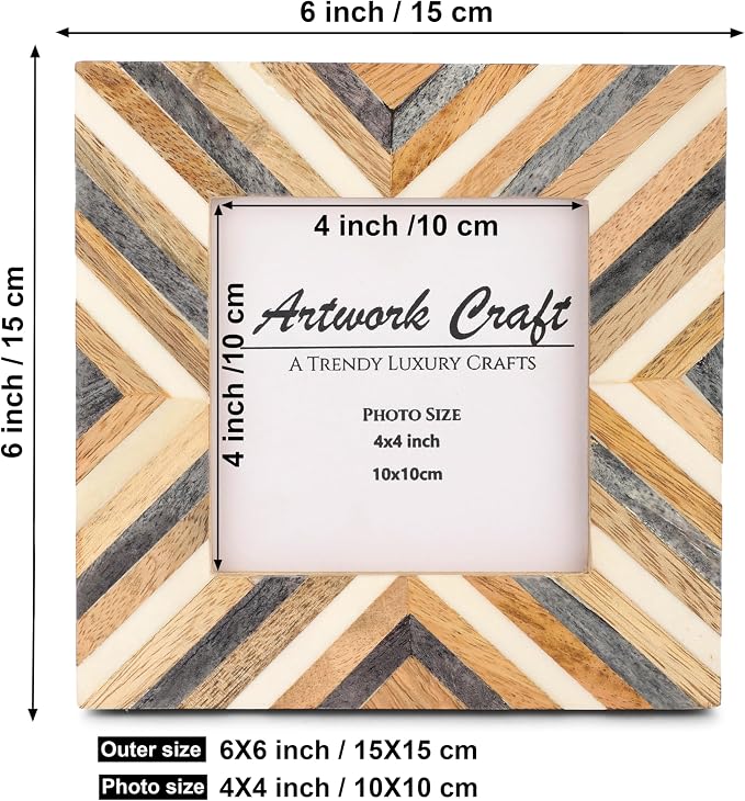 Picture Photo Frame Chevron Herringbone Art Inspired Vintage Table-Top/Wall - Image 5