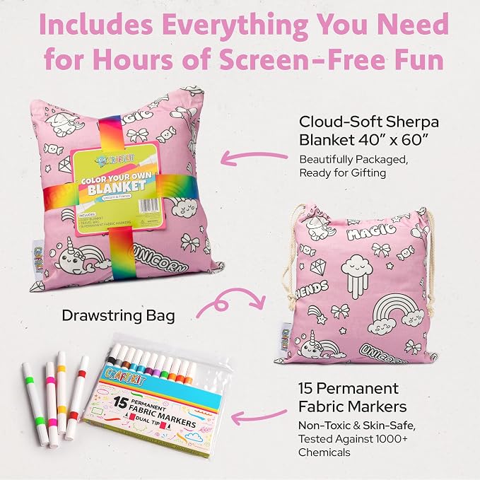 Craftikit Unicorn Coloring Blanket - Image 3