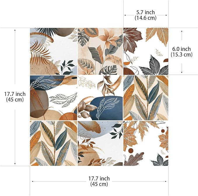 DKTIE Vintage Nature Art Tile Seamless Pattern Bathroom Window Privacy Film - Image 6