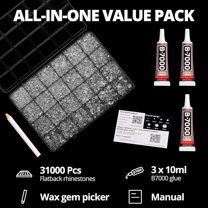 33000Pcs Transparent Rhinestones - Image 2