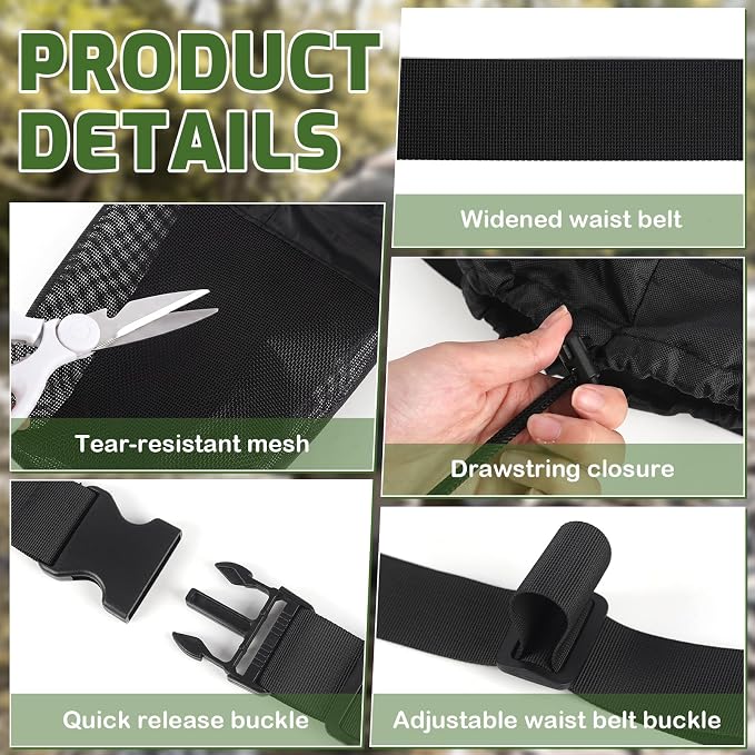 Rock Collecting Bag, Adjustable Foraging Waist Pack - Image 3