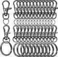 LEOBRO 60 PCS Lobster Claw Clasps and Key Rings, Keychain Clips and Key Chain by LEOBRO