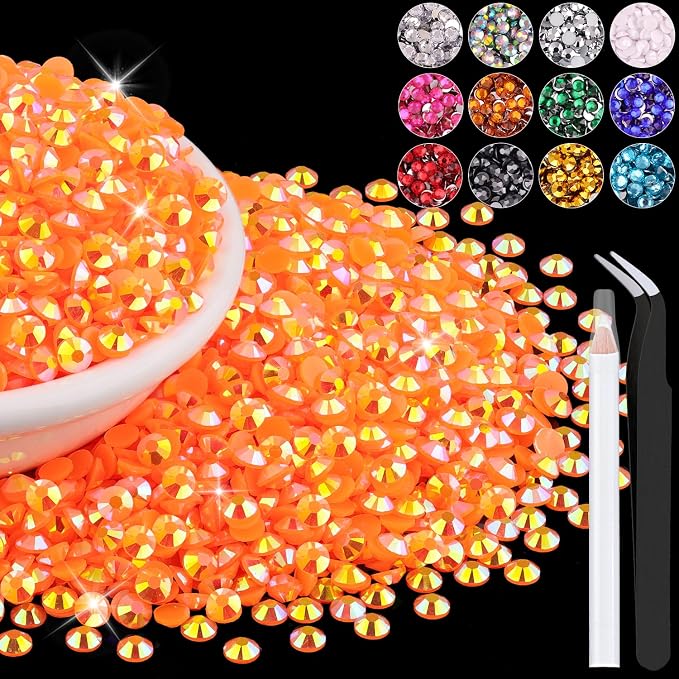 6000PCS 4mm Resin Jelly Rhinestones in Bulk, Bedazzling Flatback Crystals by BELLEBOOST