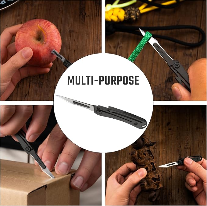 KeyUnity KK07BK Precision Craft Utility Blade Titanium Handle Mini Cutting Tool - Image 6
