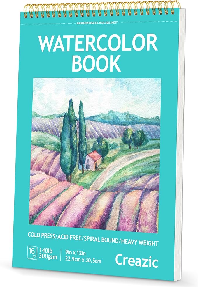 9"x12" Watercolor Paper Pad, Spiral Bound by Unknown