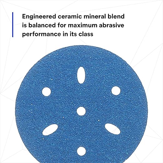 3m 3M-36142 Hookit Blue Abrasive Disc Multi-hole, 3 80 Grade