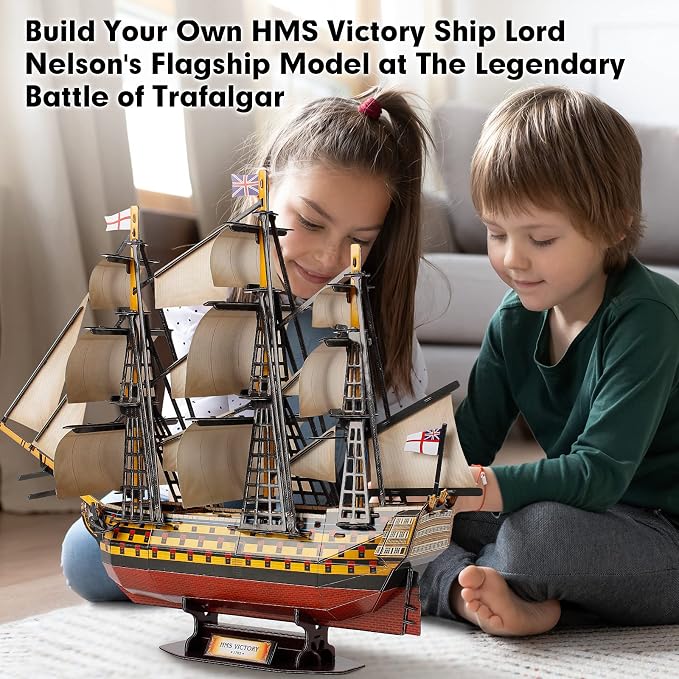 CubicFun 3D Puzzles Large HMS Victory Vessel Ship Sailboat Model Kits - Image 3