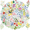 50PCS Transparent Flora Scrapbook Stickers, Flower-F | Vintage Aesthetic Flowers by Unknown