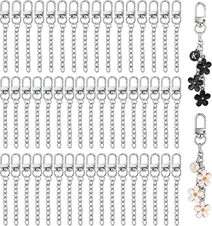 NCIWAN 50 PCS Keychain Making Kit Swivel Snap Hook Lobster Claw Clasps and by Unknown