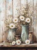 WUDWL Diamond Art Kits for Adults Beginner, DIY Rustic Daisy Diamond Painting by WUDWL