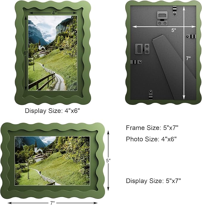 5x7 Wavy Picture Frame With Mat - Image 3