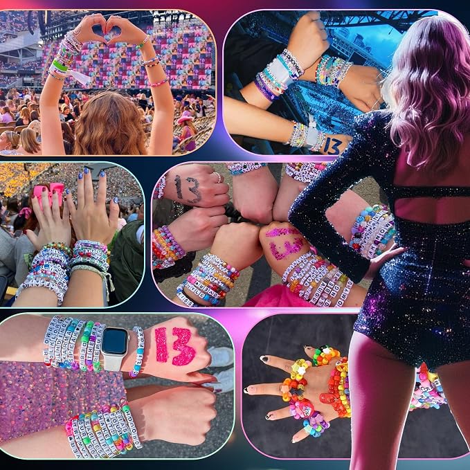 Gionlion 7 Boxes Pony Beads Bracelet Making Kit, 144 Colors 6x9mm Kandi Rave - Image 6