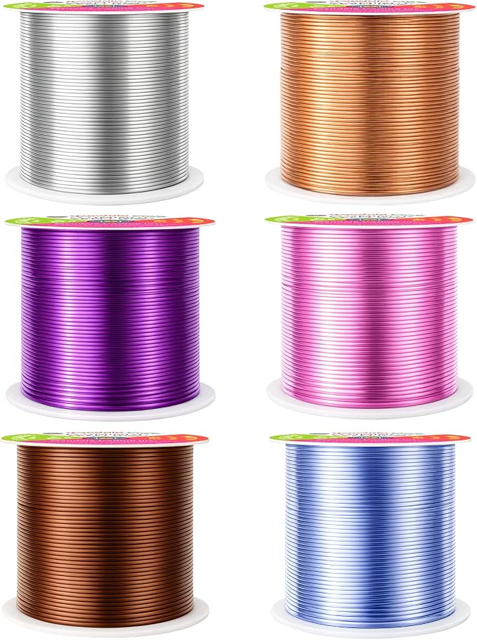 Mandala Crafts 22 GA Blue Pink Brown Assorted Anodized Aluminum Craft Wire | - Image 2