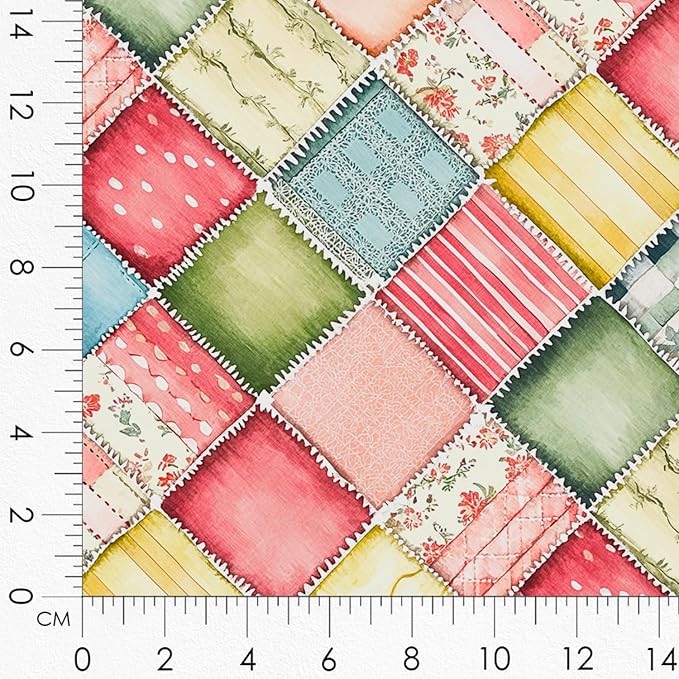 Patchwork Ice Cream Cotton Fabric Panel – 6 Designs + Bonus Sheet 29.5×19.6 inch - Image 8