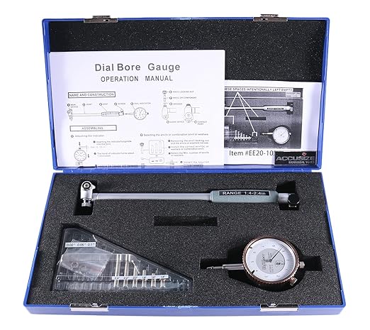 Accusize Industrial Tools 1.4-2.4'' by 0.0001'' Dial Bore Gage, Stem Length 6'', Ee20-1024