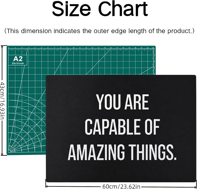 23" x 17" Self Healing PVC Cutting Mat, A2-Black or Green | A2, Double Sided - Image 2