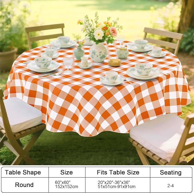 Smiry Plastic Table Cloth, Waterproof Vinyl Tablecloth - Image 7