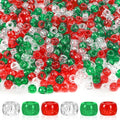 UPINS 1200Pcs Christmas Pony Beads, Glitter Red Green Transparent Pony Beads by UPINS