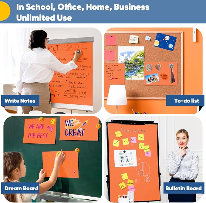 Orange Wrapping Paper 15"x450", Solid Color Orange Construction Bulletin Board - Image 3