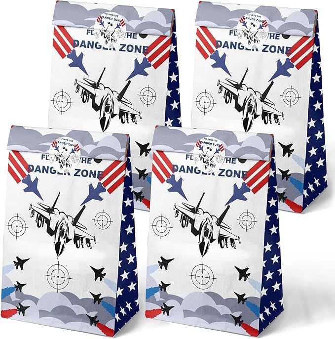 Fighter Jet Party Favor Bags – 24 Pcs Jet Fighter Style Gift Bags by Outego