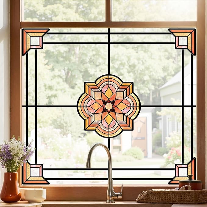 ADD.HERES Window Stickers, ‌Stained Glass Window Privacy Film, UV Blocking - Image 5