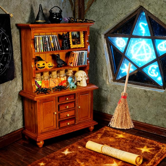 Rileryan 53 Pcs 1:12 Scale Magic Witchy Mini House Kit Halloween Miniatures - Image 7