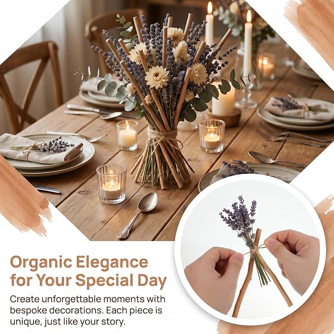 HOMSFOU 50Pcs Natural Wavy Wood Sticks - Image 7
