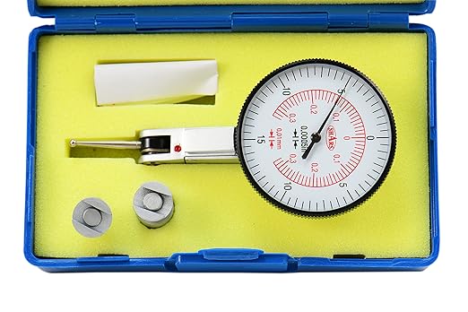 Shars 0.030"/0.6mm Inch Metric Dial Test Indicator, 0.0005"/.01mm Graduation, 1.5" Face Diameter 303-3204 P