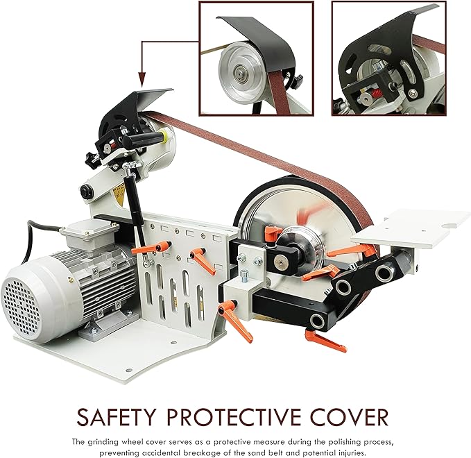 TECHTONGDA Belt Sander Grinder Variable Speed 72inch Belt with 3 Grinding Wheel Bench for Knives Cutting Tools Double-layer Framework 220V
