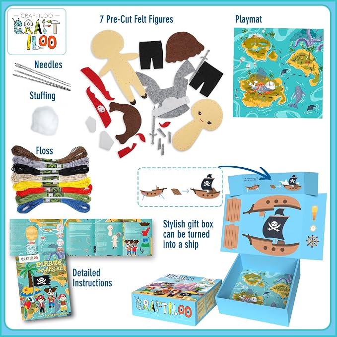 Pirates Pre-Cut Fun Kids Sewing Kit - Image 3