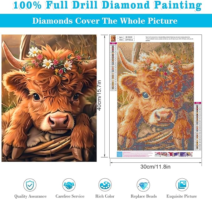 Highland Cow Diamond Painting Kits - Image 3