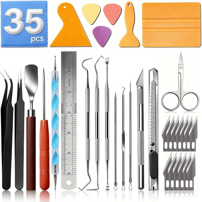 SHARKOOO 35 PCS Weeding Tools for Vinyl, Precision Craft Tools Set for Weeding - Image 8