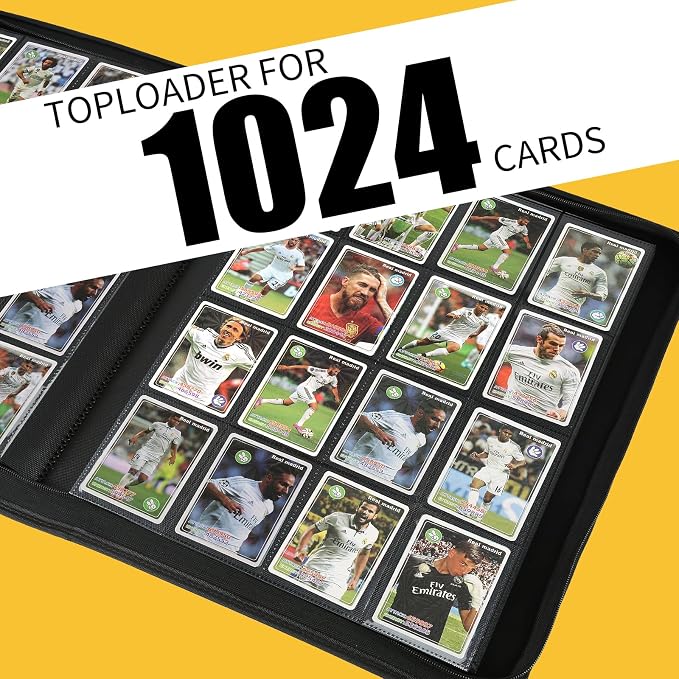 16 Pocket Ringless Side Loading Trading Card Binder, 1024 Cards PU Fixed Page - Image 7