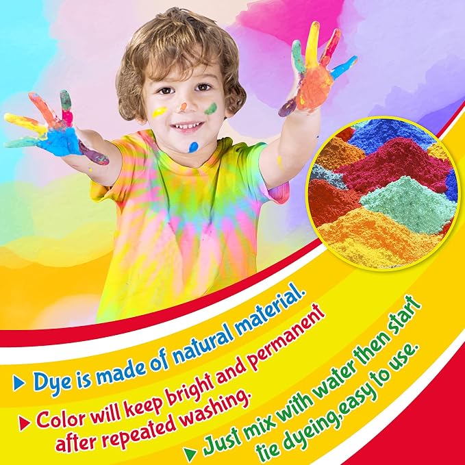 Tie Dye Kit for Kids Adults, 20 Colours | Arts and Crafts Toy, For Girls & Boys - Image 3